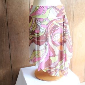 90's does 60's Psychedelic multicolored skirt